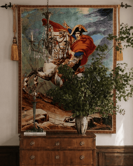 Jacques-Louis David Napoleon Crossing Belgian Jacquard Wall Tapestry