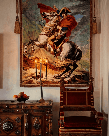 Jacques-Louis David Napoleon Crossing Belgian Jacquard Wall Tapestry
