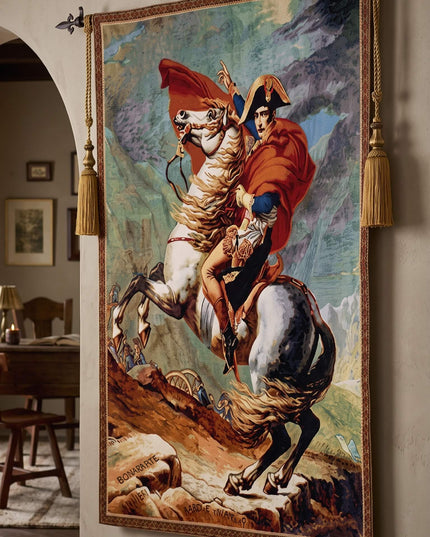 Jacques-Louis David Napoleon Crossing Belgian Jacquard Wall Tapestry