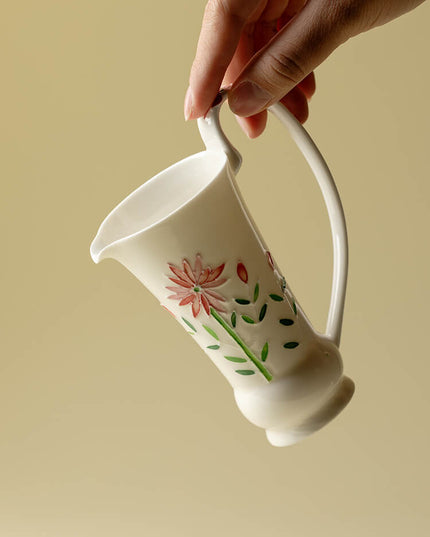 Japanese Daisy Hand-Painted Ceramic Teapot