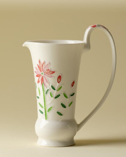 Japanese Daisy Hand-Painted Ceramic Teapot