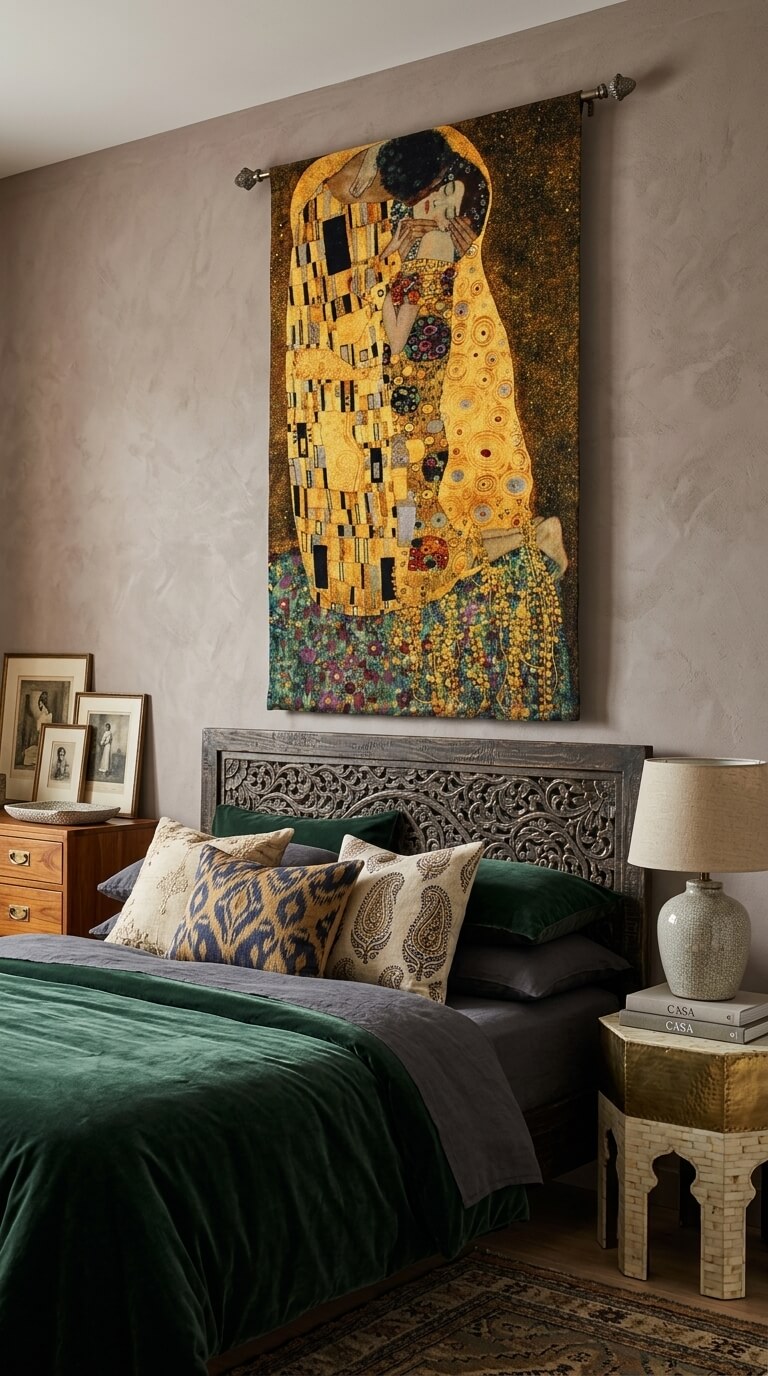 Kiss by Gustav Klimt - 20th-Century Art Jacquard weave Tapestry