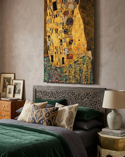 Kiss by Gustav Klimt - 20th-Century Art Jacquard weave Tapestry Wall Hanging