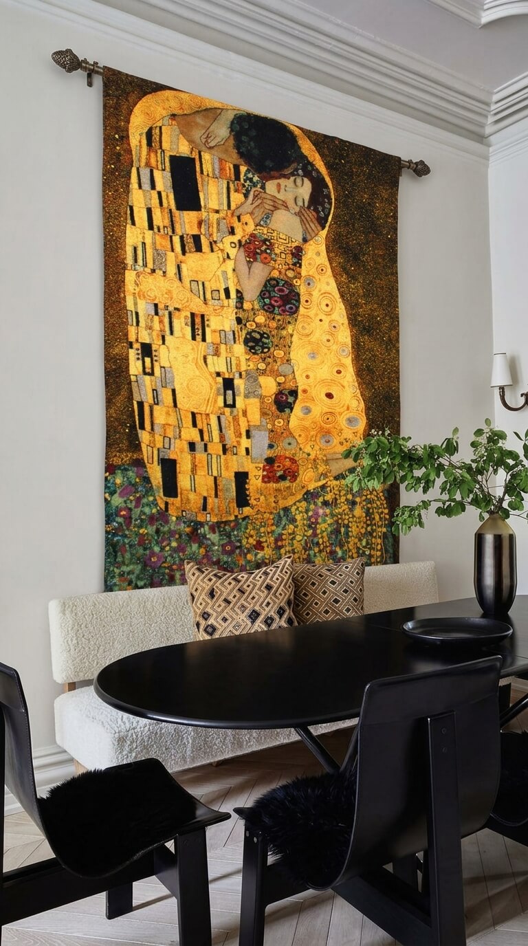 Kiss by Gustav Klimt - 20th-Century Art Jacquard weave Tapestry