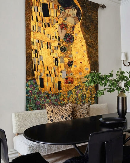 Kiss by Gustav Klimt - 20th-Century Art Jacquard weave Tapestry Wall Hanging