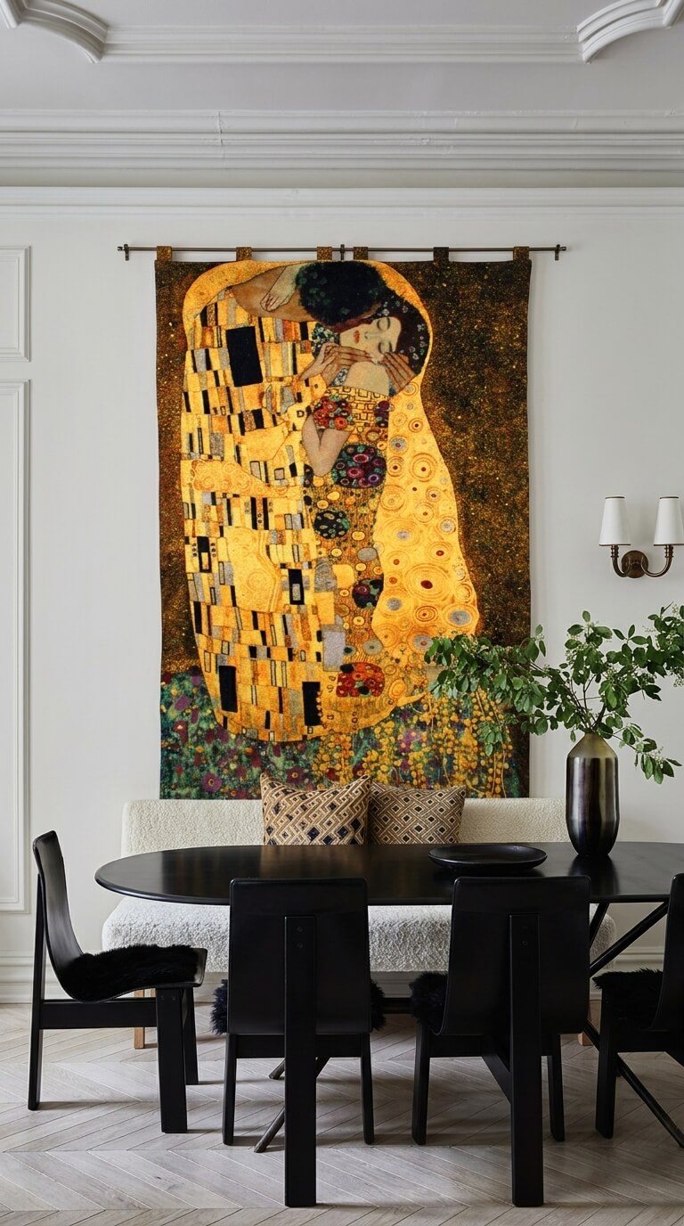 Kiss by Gustav Klimt - 20th-Century Art Jacquard weave Tapestry