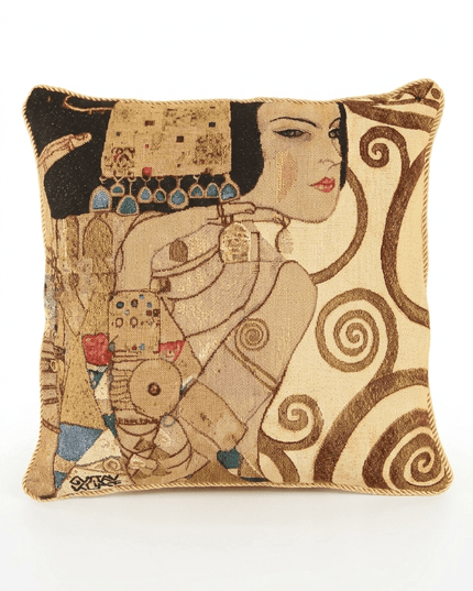 Klimt Nuit — L’Attente Jacquard Tapestry Pillow Cover