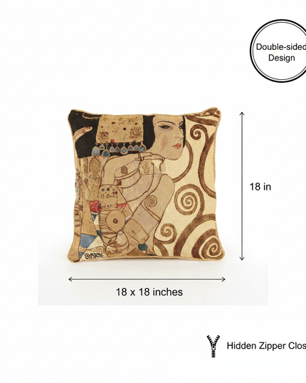 Klimt L'Attente Pillow Cover Annotated