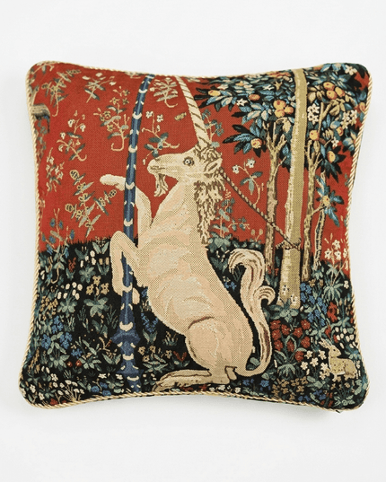 Lady and Unicorn Jacquard Tapestry Pillow Cover — Unicorn