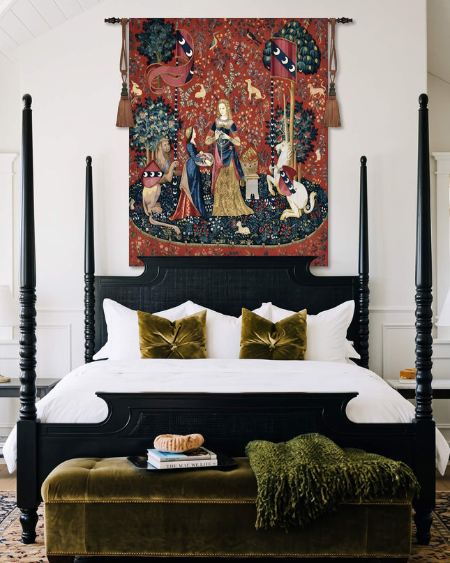 Lady and the Unicorn Tapestry Belgian Jacquard Medieval Wall Hanging - Smell