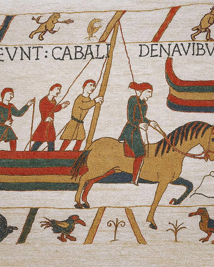 Medieval Bayeux Iii Boat War Tapestry - Norman Voyage Wall Hanging