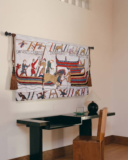 Medieval Bayeux Ship Tapestry - Norman Voyage Wall Hanging