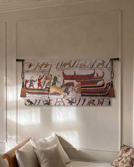 Medieval Bayeux Ship Tapestry - Norman Voyage Wall Hanging