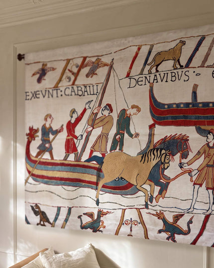 Medieval Bayeux Ship Tapestry - Norman Voyage Wall Hanging