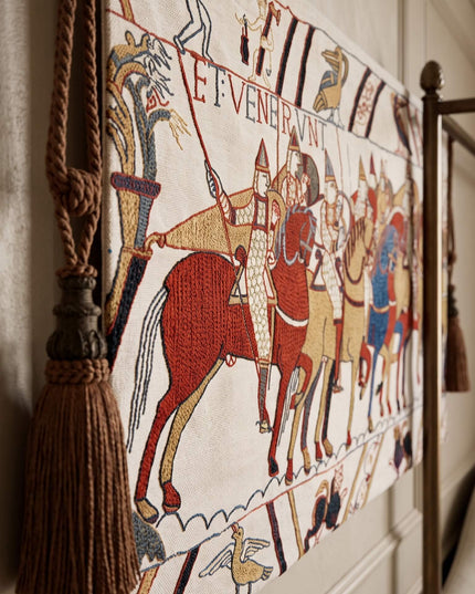 Medieval Cavalry Charge Belgian Jacquard Bayeux Tapestry