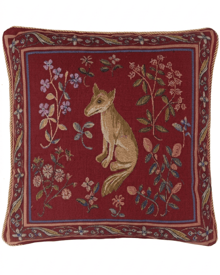 Medieval Fox France Lady and the Unicorn Tapestry Pillow Cover
