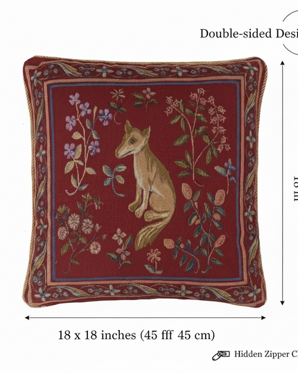 Medieval Fox Pillow Cover Annotated Clean