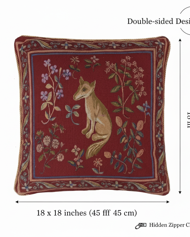 Medieval Fox Pillow Cover Annotated Clean