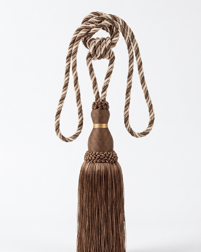 Medieval Large Tapestry Tassels— Toffee Brown Set
