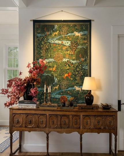 Medieval Modern Vintage Handmade Horse Landscape Tapestry - 2026 Edition
