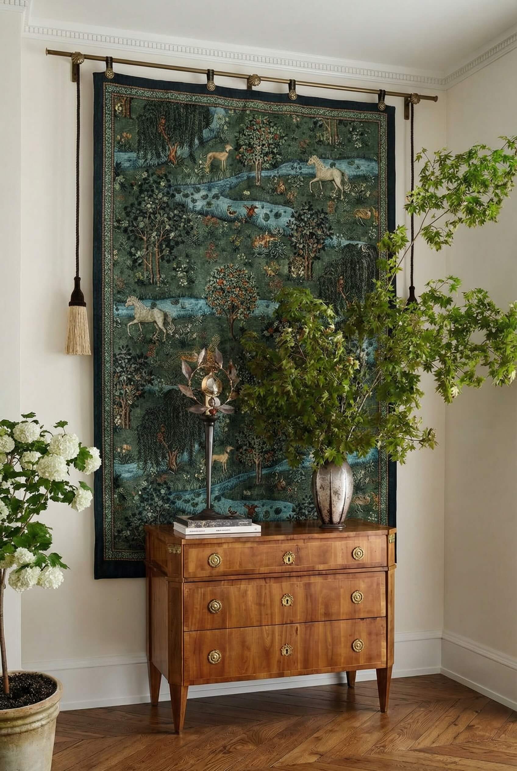 2026 Year of the Horse Medieval Tapestry – Owl & Willow Forest