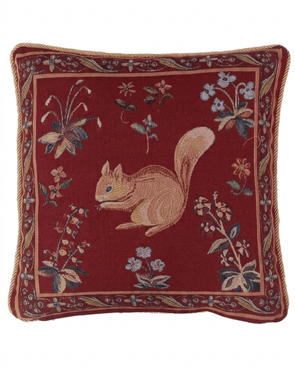 Medieval Squirrel France Lady and the Unicorn Tapestry Pillow Cover