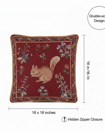 Medieval Squirrel Pillow Cover Annotated