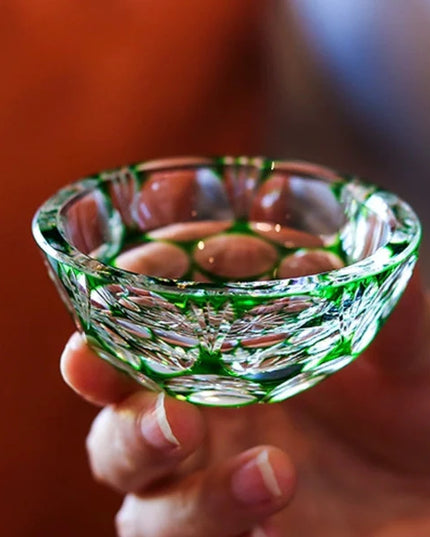 Edo Kiriko Art Crystal Glass-Jade Blossom