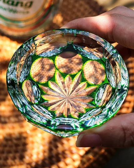 Edo Kiriko Art Crystal Glass-Jade Blossom