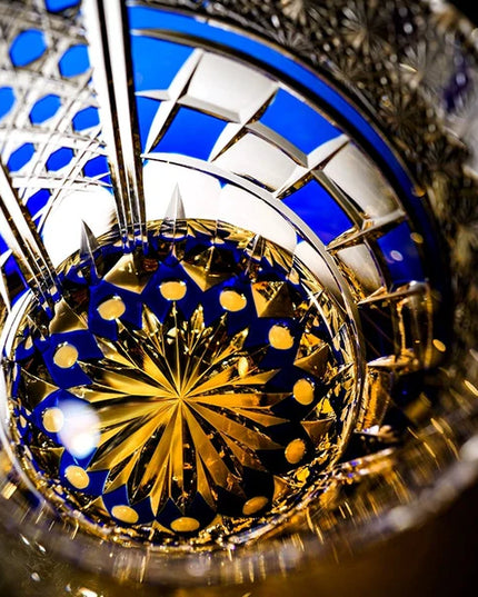 Edo Kiriko Whisky Glass -Sapphire Motif