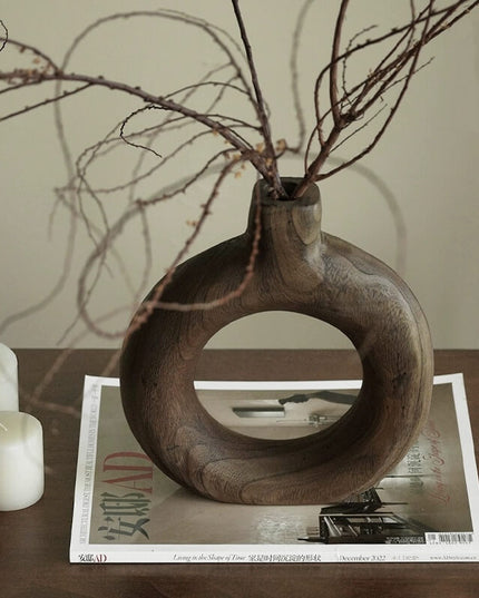 Wabi-sabi Wooden Art Vase