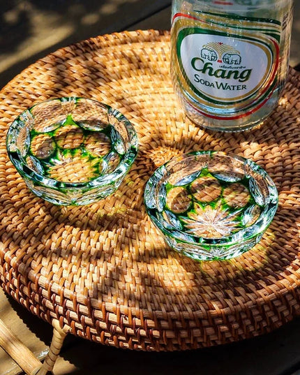 Edo Kiriko Art Crystal Glass-Jade Blossom