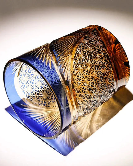 Edo Kiriko Whisky Glass- Crane Feather