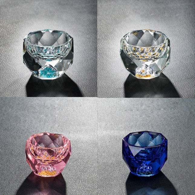 Handcrafted Gold Leaf Crystal Cup Set