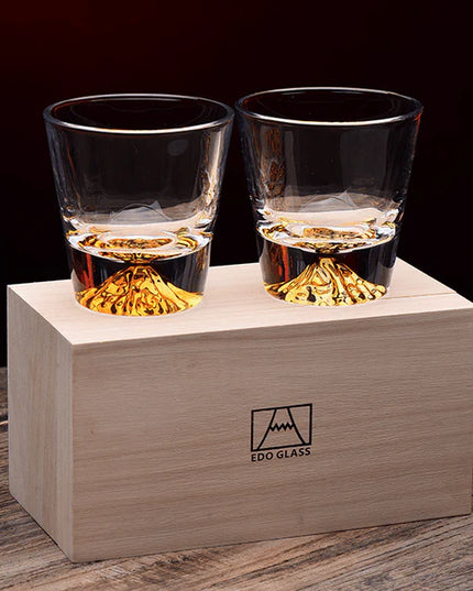 Edo Kiriko Mount Fuji Whisky Glass Set