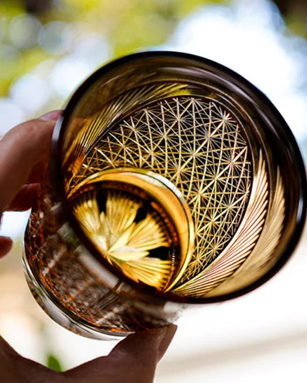 Edo Kiriko Whisky Glass- Crane Feather