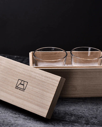 Edo Kiriko Mount Fuji Whisky Glass Set