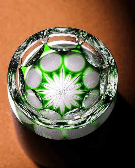 Edo Kiriko Art Crystal Glass-Jade Blossom