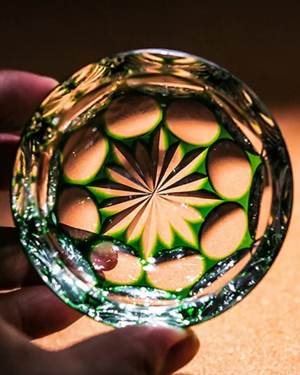 Edo Kiriko Art Crystal Glass-Jade Blossom