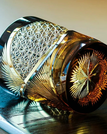 Edo Kiriko Whisky Glass- Crane Feather