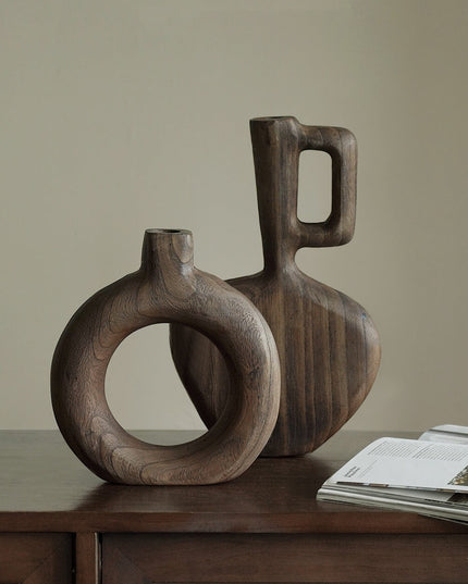 Wabi-sabi Wooden Art Vase