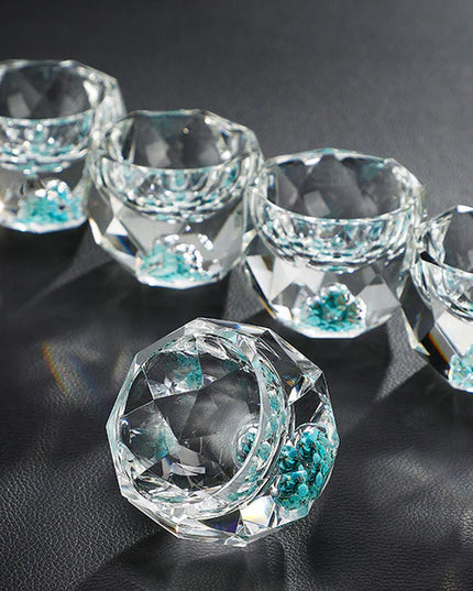 Handcrafted Gold Leaf Crystal Cup Set