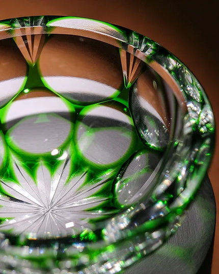 Edo Kiriko Art Crystal Glass-Jade Blossom