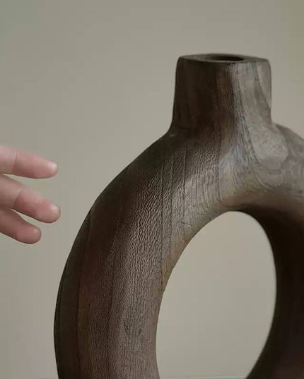 Wabi-sabi Wooden Art Vase
