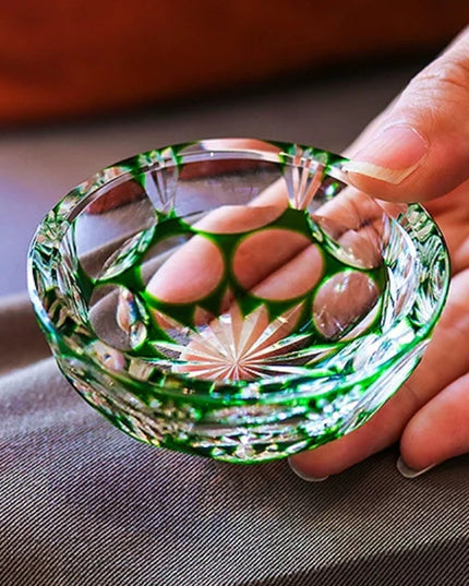 Edo Kiriko Art Crystal Glass-Jade Blossom