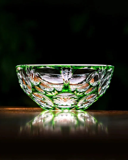 Edo Kiriko Art Crystal Glass-Jade Blossom