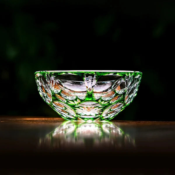 Edo Kiriko Art Crystal Glass-Jade Blossom