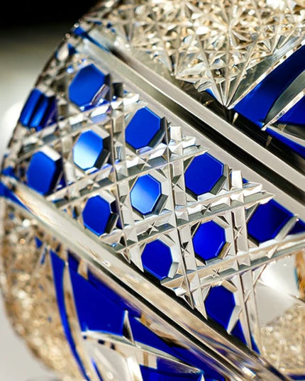 Edo Kiriko Whisky Glass -Sapphire Motif
