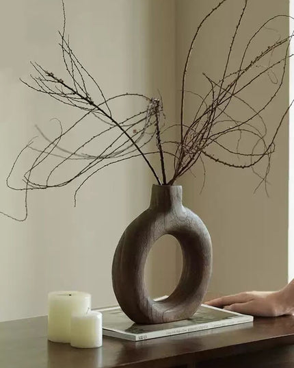 Wabi-sabi Wooden Art Vase