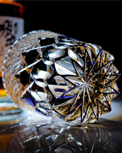 Edo Kiriko "Fluorite" Whisky Glass & Wooden Box
